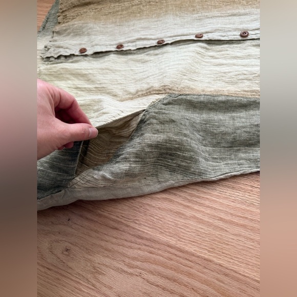 FLAX 100% Linen Lagenlook Button Front Tunic Cardigan Pockets Size Small - Picture 8 of 11